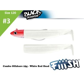FIIISH Black Minnow 120 - Combo Offshore 25g - Color : White/Red Head