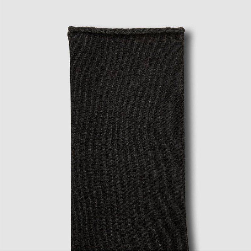 JAJU [JAJU] Women's Modal Rolled Top Long Socks 3-Pack_Black