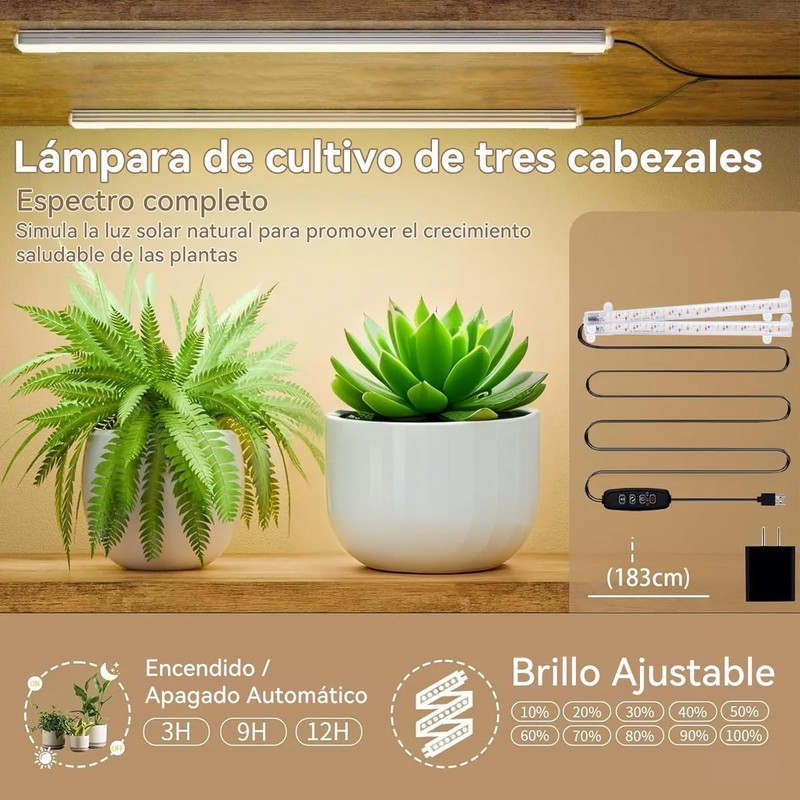 FURRIFIC Soporte para Plantas con Luz de Crecimiento 4Niveles en