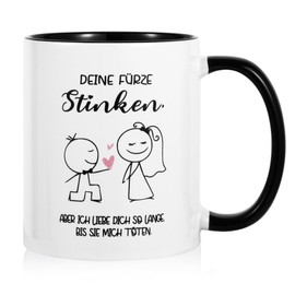 Lustiger Tassen für Männer - Kreative Geschenkidee für den Valentinstag für Freund - Mit personalisierter Sprüchen Deine Fürze Stinken aber ich liebe dich- Sinnvolles Geschenk