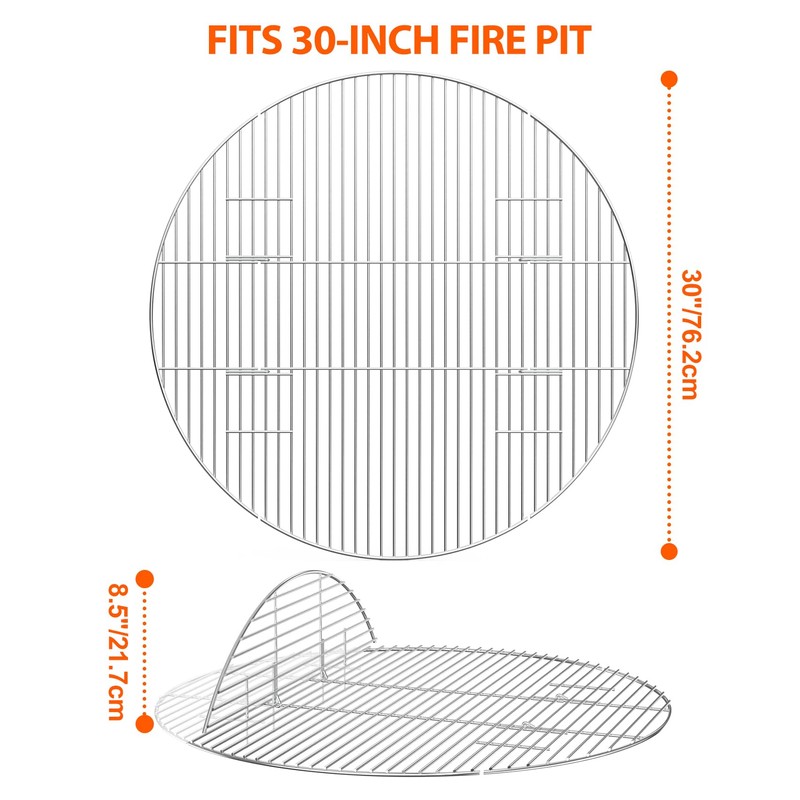 onlyfire Foldable Fire Pit Cooking Grates for Grilling, BBQ Solid