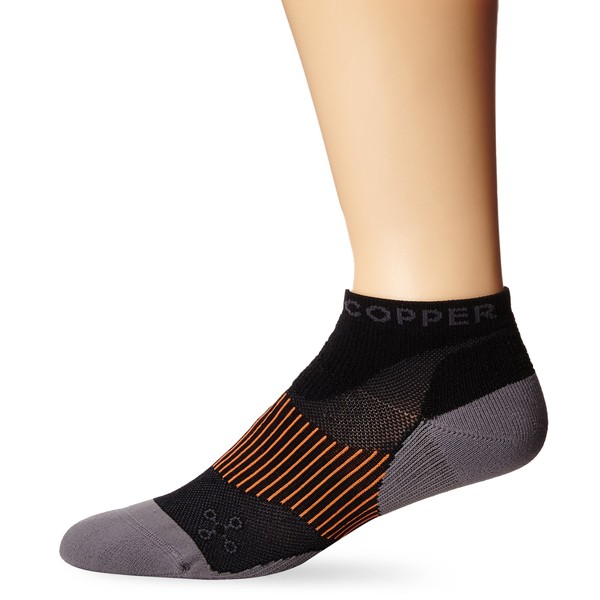 Tommie Copper Men's Performance Compression Ankle Socks, Black, 9-11.5