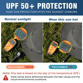 TOP-EX Summer Sun Hats for Men Waterproof UPF 50+ UV Protection Wide Brim Safari Bucket Boonie Hiking Fishing Big Head Dark Grey X-Large XL