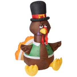 Gemmy Inflatables Holiday G08 26396 Air Blown Outdoor Happy Turkey Decor