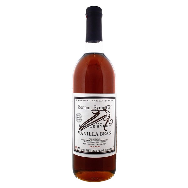Sonoma Syrup Co Vanilla Bean Infused Syrup, 25.4 Fl Oz for Coffee, Cocktails, and Cooking