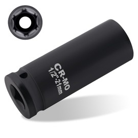 BEASAFY 21 Nut 1/2 Inch Wheel Change Impact Wrench Nuts, CR-MO Power Socket, 1/2-Inch Drive 6 Point Impact Wrench Accessories, Impact Wrench Insert Set 1/2 Inch for Alloy Wheels Wheel Change