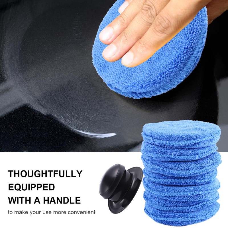 Garneck 7pcs Car Wax Applicator Pads Kit with 1pcs Handle