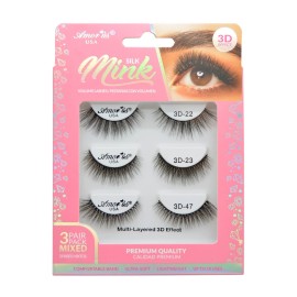 Amorus 3D Hand made Faux Mink Lashes #22, #23, #47 (3Pairs)