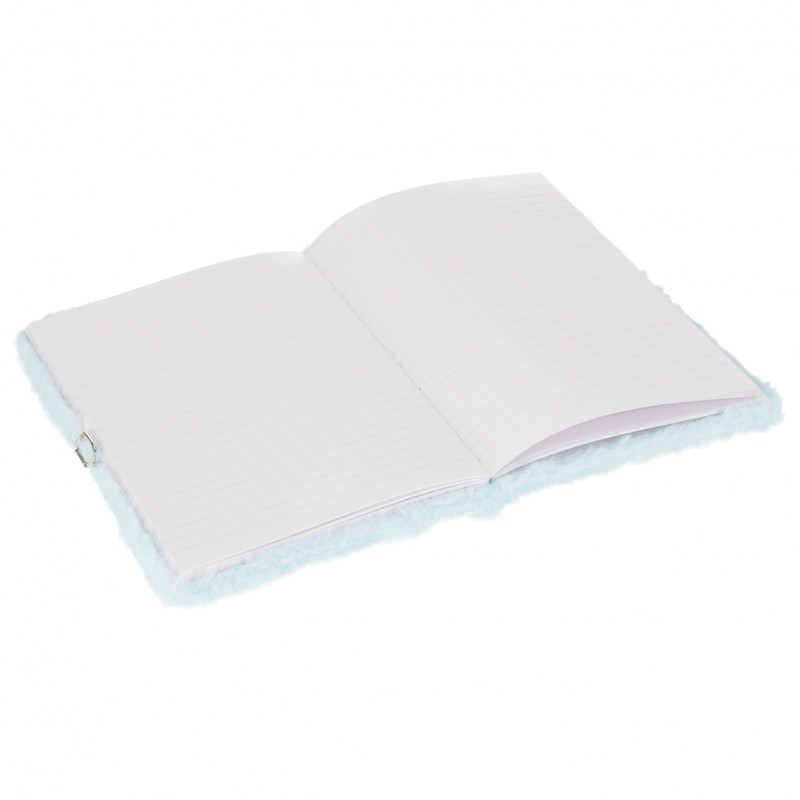 sarcia.eu Katze blau, Plüsch Notizbuch Tagebuch mit Vorhängeschloss A5 liniert