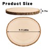 JILTWO 4Pcs 7-7.5 Inch Unfinished Wood Slices, Wood Rounds Cookies