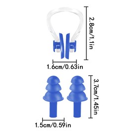 Reusable Earplugs，4pcs Swimming Nose Clip Ear Clip Set for Ear Nose Protector （4 Colors