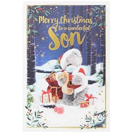 Me To You Bear 3D Holographic Son Christmas Card
