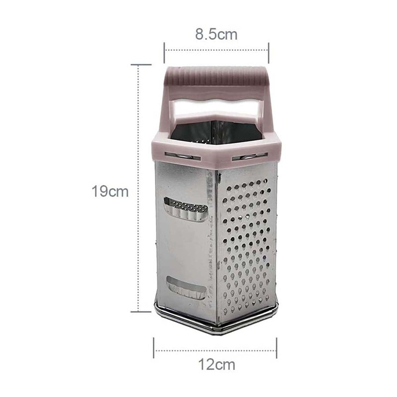 Six Sided Food Grater with Handle – Multi-Surface Metal Grater