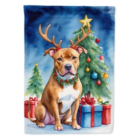 Pit Bull Terrier Christmas Reindeer Garden Flag