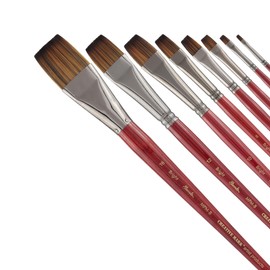 Creative Mark Staccato Synthetic Art Paint Brush - Assorted Bright Brush Set of 8 - Long Handle, Hand-Crafted Artist Paint Brush Set - Multimedia Fine Art Paint Brushes