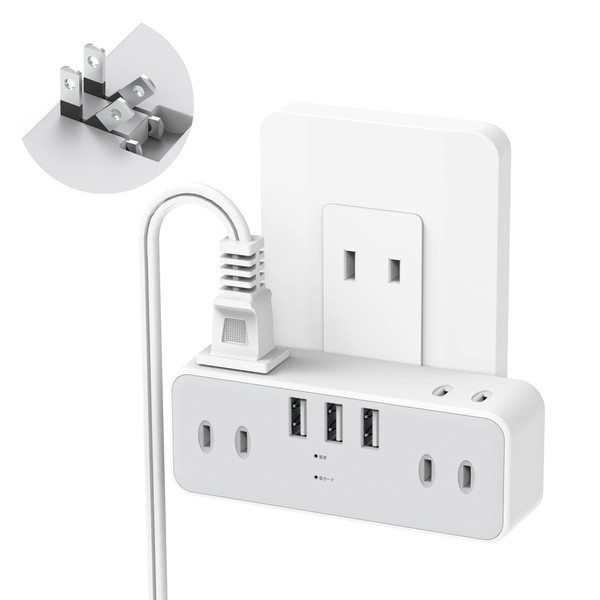 Outlet Tap Power Strip with USB MSCIEN Lightning Guard Power Strip 6 AC Outlets 3 USB Ports Octopus Outlet Branch OA Tap Power Cord Charging Tap Multi-tap Direct Plug Tap Home Travel