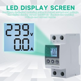 Jadeshay Intelligent Circuit Breaker Switch Current and Voltage Protector 2P AC220V LED Digital Display,with Electric Meter Query Over-under voltage and Overcurrent Function