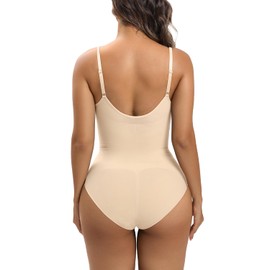 YIANNA Sculpting Bodysuit for Women Tummy Control Seamless Shapewear Body Shaper Tank Top,YA5213-Beige-S/M