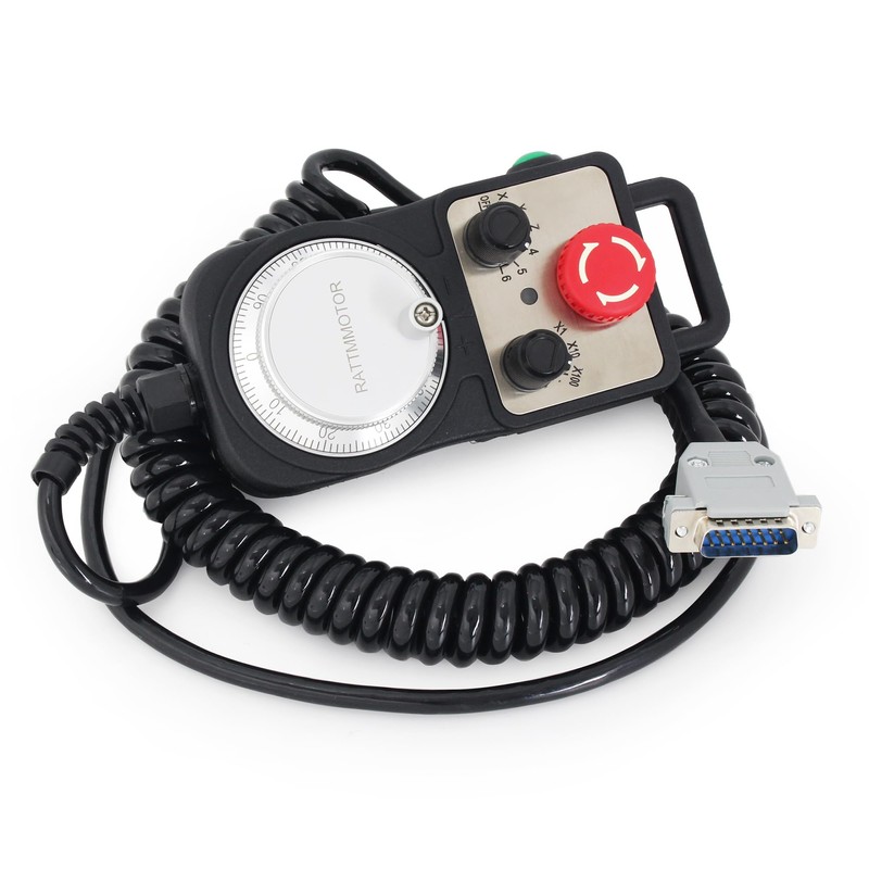 CNCTOPBAOS CNC 5 Axis MPG Pendant Handwheel,with 15-Pin Connector Emergency