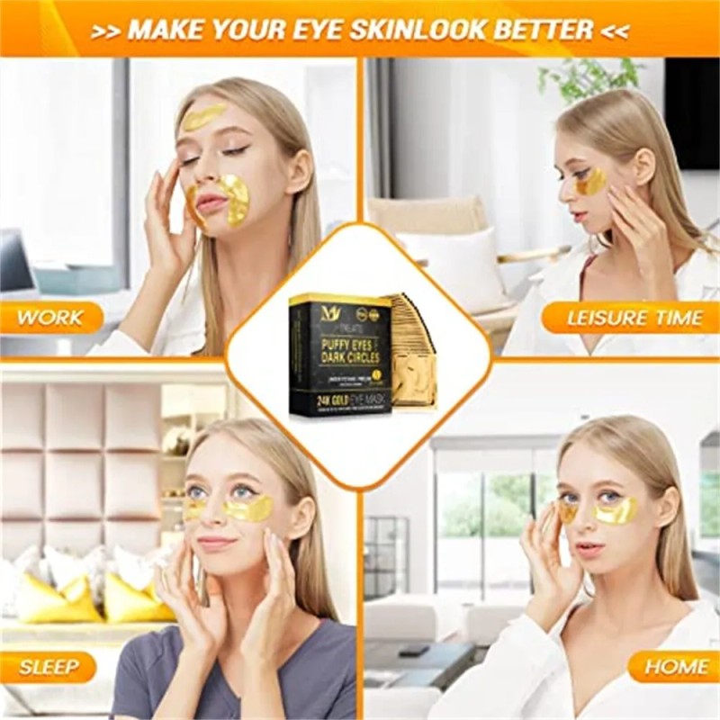 Mascarilla De Oro De 24 Quilates Para Contorno De Ojos,
