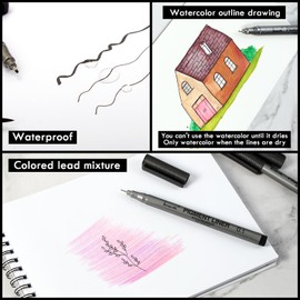 Brusarth Extra Fine Point Writing Pens: 3 Pack, 0.25mm, Black Micro-Pen Fineliner Waterproof Archival Ink Pens for Art Watercolor, Sketching, Anime, Manga, Design for Beginners & Artists