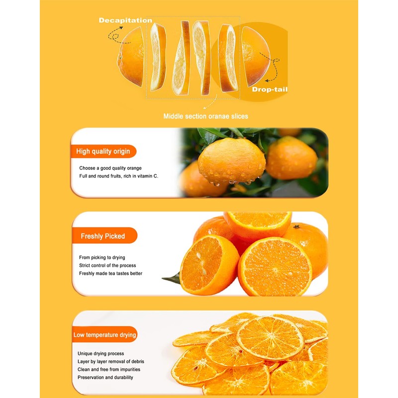 Dehydrated Dried Orange Slices Wheels,7.1oz / 200g | Approx 40