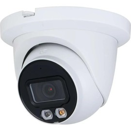 OEM 4MP Full-Color Smart Dual Illumination Fixed-Focal Lite PoE Network Turret Camera, 2.8mm, Warm LED IR 98FT Built-in Mic SMD Plus PP for Dahua IPC-HDW2449TM-S-IL IP Security Dome Camera (White)