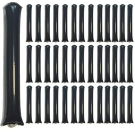 40pcs Round headTeam Spirit Boom Sticks Thunder Sticks Cheering Sticks Team Spirit Plastic Cheerleading Spirit Stick Clapper Inflatable Noise Maker Sports Supply (Black)