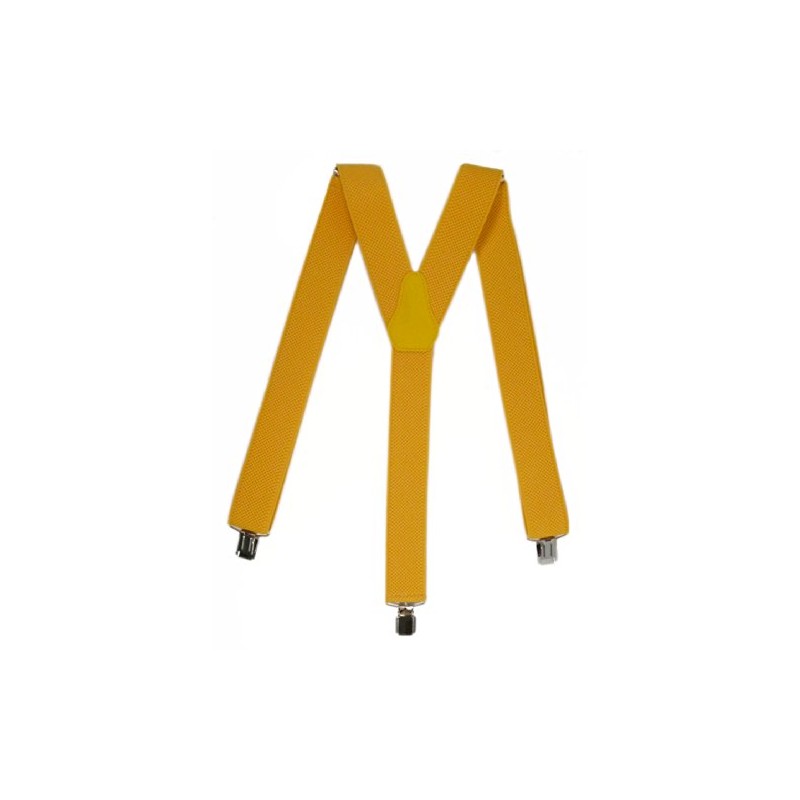Olata Unisex fully adjustable Clip on Braces/Suspenders, 3.5cm - Yellow