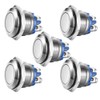 Gebildet 5pcs Momentary Push Button Screw Type terminals Stainless Steel
