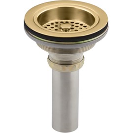 KOHLER K-8801-2MB Duostrainer Sink Strainer, Sink Drain and Strainer with Tailpiece, Vibrant Brushed Moderne Brass