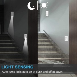 4Pack SOZULAMP 3 Way Light Switch with LED Night Light 15Amp 120/277Volt,Three Way Wall Switch, Automatic On/Off Sensor, White