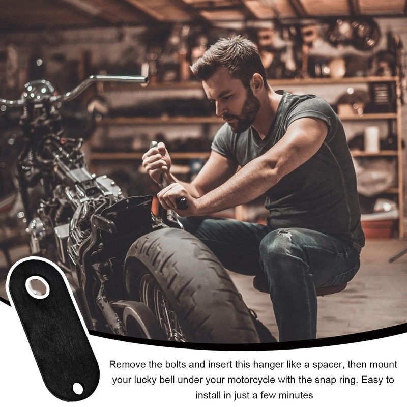 KVAEY Motorcycle Bell Hanger, Good Luck Riding Motor Hanger with