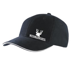 huuraa Cappy Hat Weidmannsheil Deer Hunter Greeting Gift Unisex Cap Weidmannsheil Deer Gift Idea, Black/Light Grey