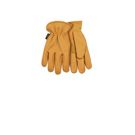 Kinco 198HK-L-1 Full Premium Grain Cowhide, Reinforcing Leather Palm Patch, Easy-On Cuff with Elastic Wrist, Heatkeep Thermal Lining, Size: L