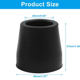 Bonsicoky 4 Pack Rubber Cane Tips 1 Inch - Heavy Duty Cane Tips - Replacement Rubber Cane Tips for Canes, Walking Sticks, Crutches, Hiking Stick - Black