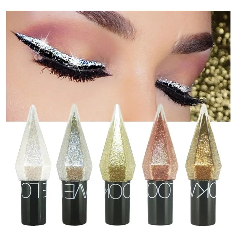 Delineador Liquido Ojos Lookave Glitter Diamante Indeleble Mermaid 04 Mate