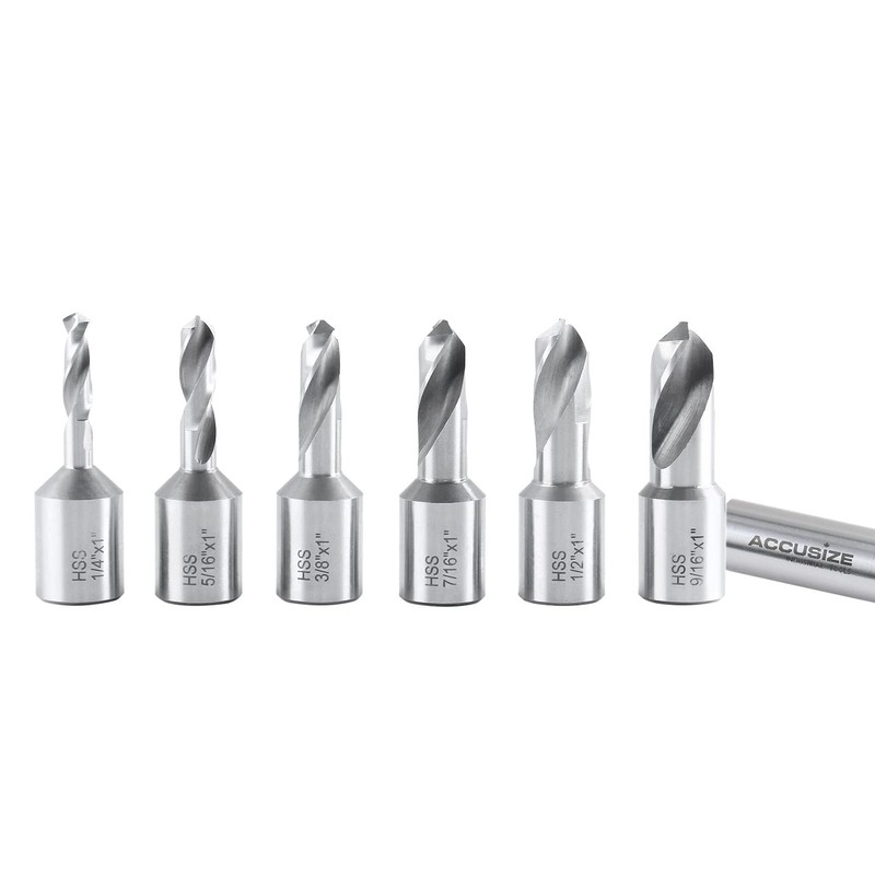 Accusize Industrial Tools 6pcs/Set H.S.S. Fully Ground Drill Set with