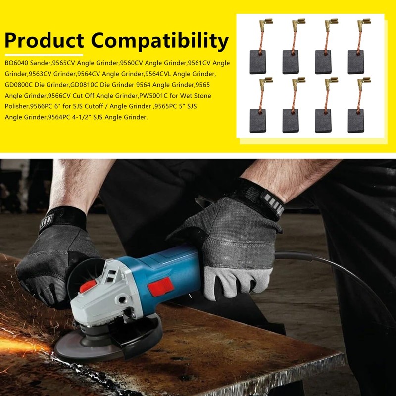 JRSHOME 8pcs Carbon Brushes Replace Code CB-318, CB-325, 194074-2, 195001-2,