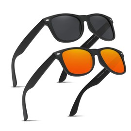 Ninesun Classic Polarised Sunglasses for Men and Women Unisex UV Protection Vintage Outdoor Driving Glasses K630, black/orange