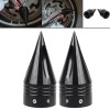 Unbranded Spike Black Front Axle Cap Nut Covers For Harley