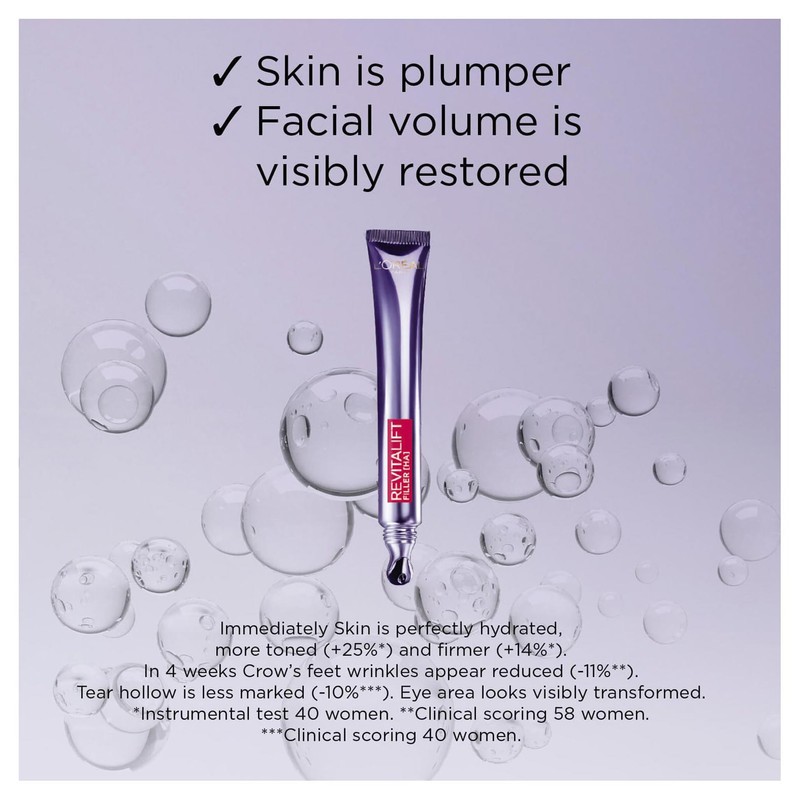 L'Oréal Paris, Eye Cream, Volumising & Reduces Fine Lines, Revitalift