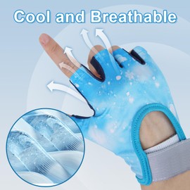 CubePlug Boys Girls Non-Slip Cycling Gloves Half Finger - Padded Grips Palm for Unisex Children, Ideal for Summer Riding, MTB, Bike, Sports, Hiking, Climbing, and Gym (Blue, S)