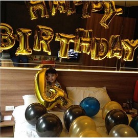 Glanzzeit 16 Inch Gold Balloons Decor Letters A to Z Numbers 0 to 9 for Wedding Prom Birthday Party (Number 4)