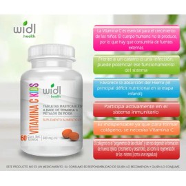 Vitamina C Masticable para Niños de Widl Health Sabor Naranja