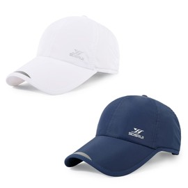 Running Hat Outdoor Sun Protection Hat Mesh Quick Dry Hat Thin Cool Baseball Cap for Women and Men, White+navyblue 2, 7 3/8