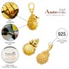 AMBEDORA Women's Small Necklace Hedgehog with Amber, Gold-Plated Sterling Silver,