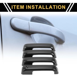 REPAIROCK 1 Set Exterior Decoration Protector for Ford F-150 2015-2020 Car Door Handle Protector ABS Carbon Fiber Black