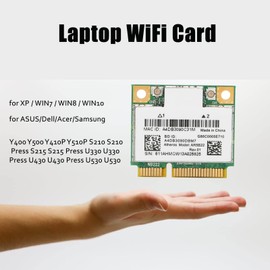 WiFi Card for Laptop, Dual Band 2.4G/5Ghz 300M Network Card Support 802.11N WLAN Card & Bluetooth 4.0 Mini PCI-E Wireless Card Combo