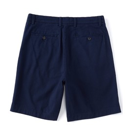 Roundtree & Yorke Men's Big & Tall 9" & 11" Inseam Pleated Soft Stretch Washed Cotton Twill Shorts (Dark Navy 201, 44 x 9 Big)